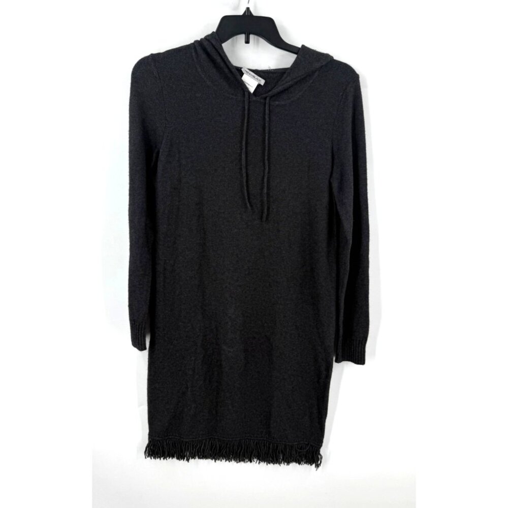 Penny Black Womens Wool Blend Hooded Dress Grey Size Medium Angora Rabbit